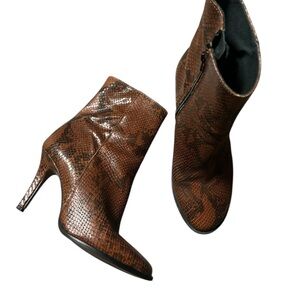 Topshop Brown Snakeskin Ankle Boots